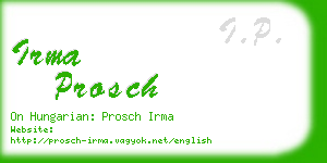 irma prosch business card